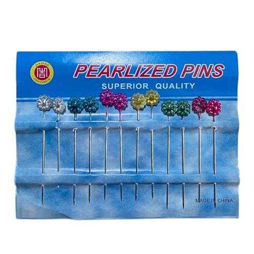 Alfileres con Cabeza de Flor Perlada – Kit x 12 unidades